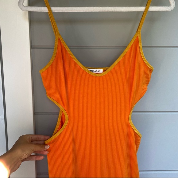 Reformation Lilou Knit Dress in Citrus/Ochre size L - Picture 10 of 16
